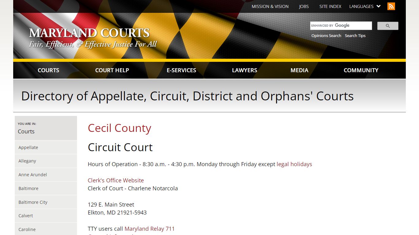 Cecil County | Maryland Courts